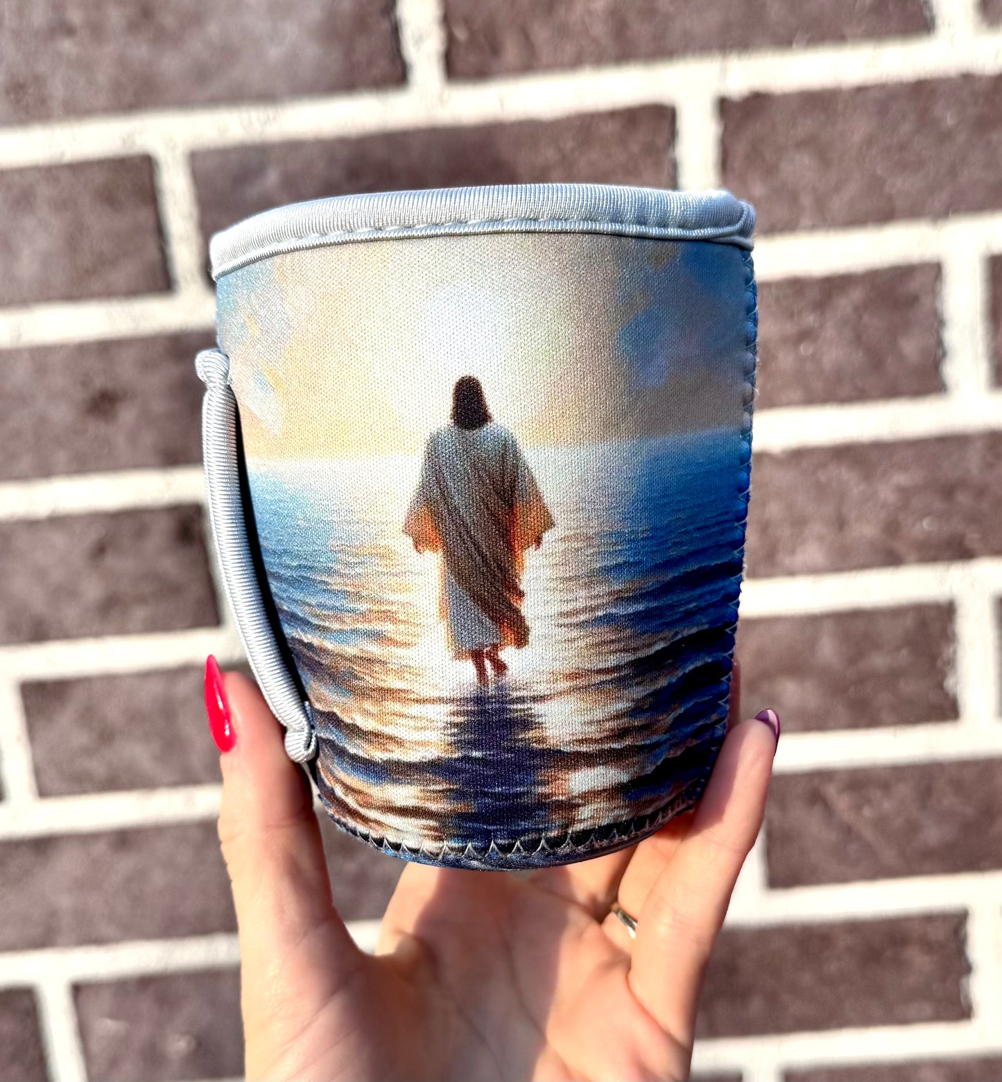 Jesus walking on water 16oz-18oz koozie (HBK exclusive)