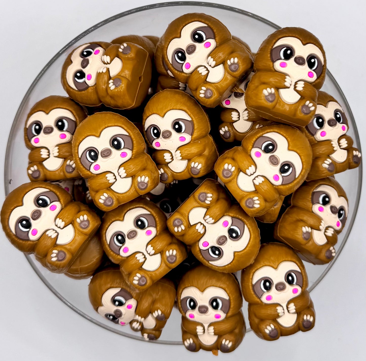 3D Leo the sloth (HBK exclusive) silicone focal bead