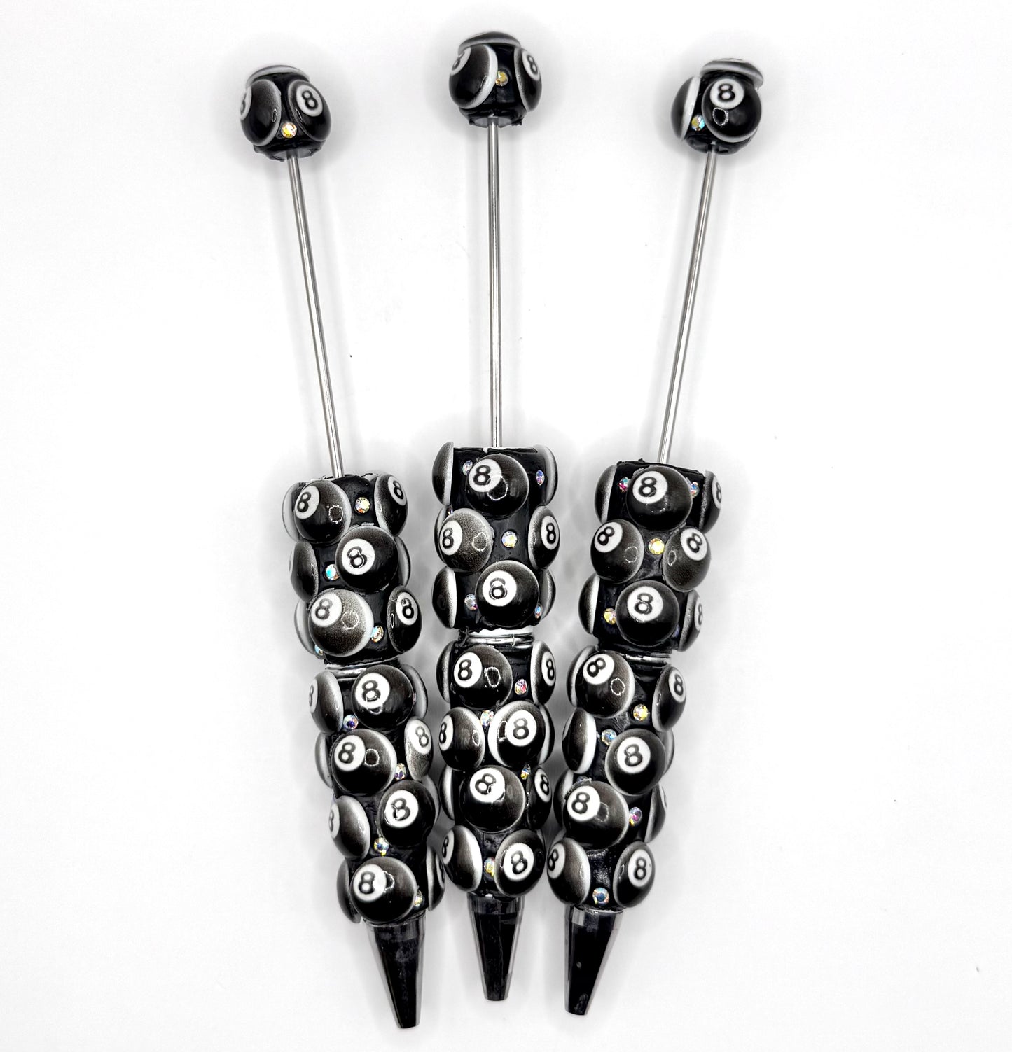 Lucky 8 ball bling beadable pen