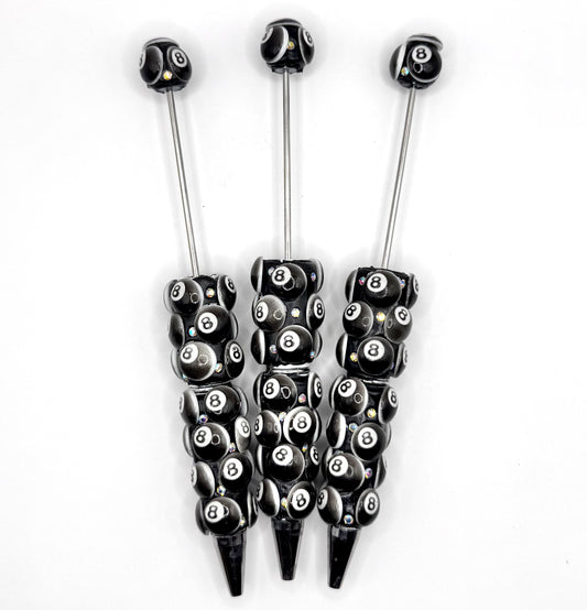 Lucky 8 ball bling beadable pen