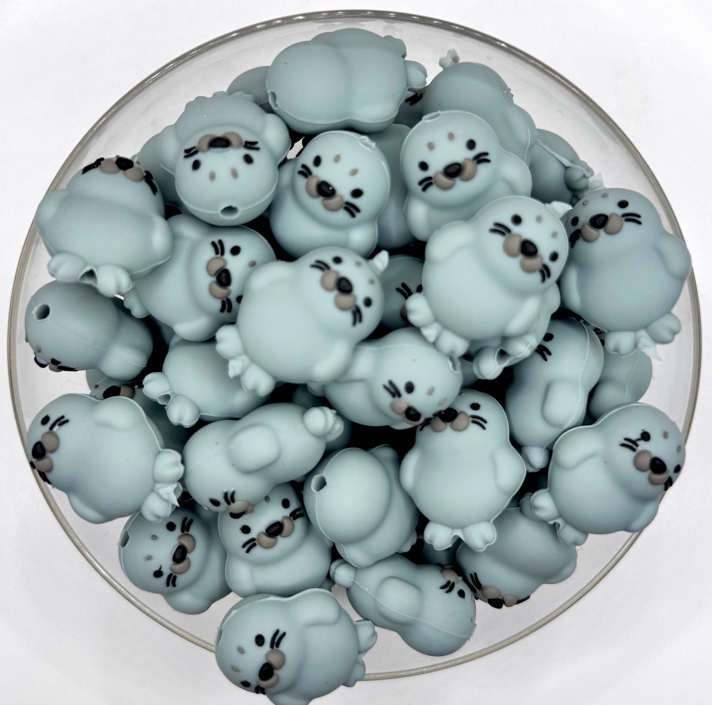 3D Tommy the seal silicone focal bead