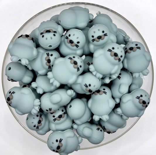 3D Tommy the seal silicone focal bead