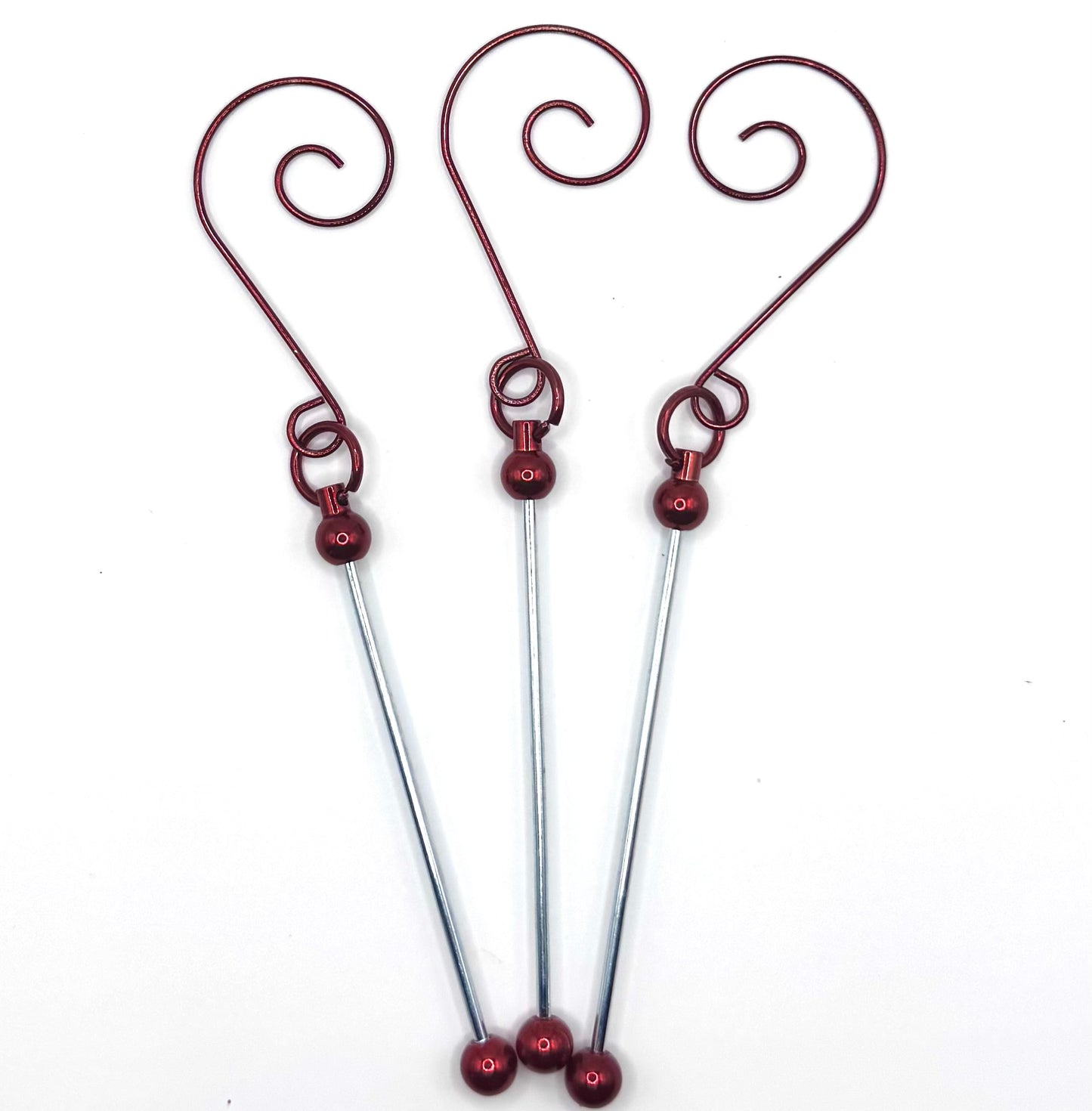 Red beadable Christmas ornament