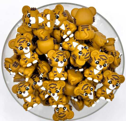 3D Tessa the tiger (exclusive) silicone focal bead