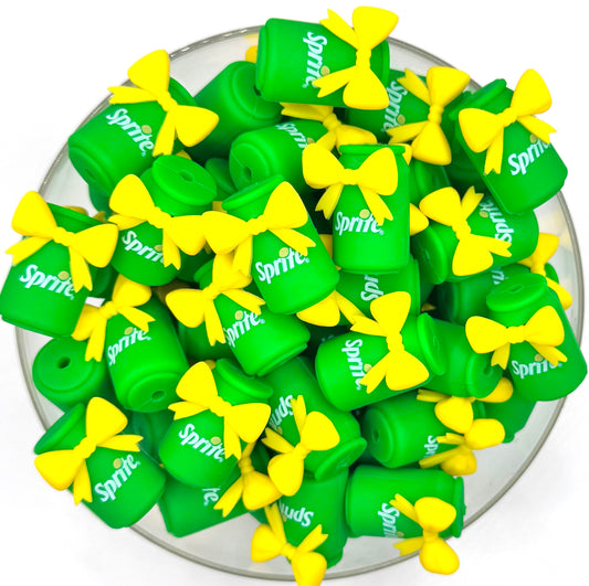 3D sprite soda can (HBK exclusive) silicone focal bead