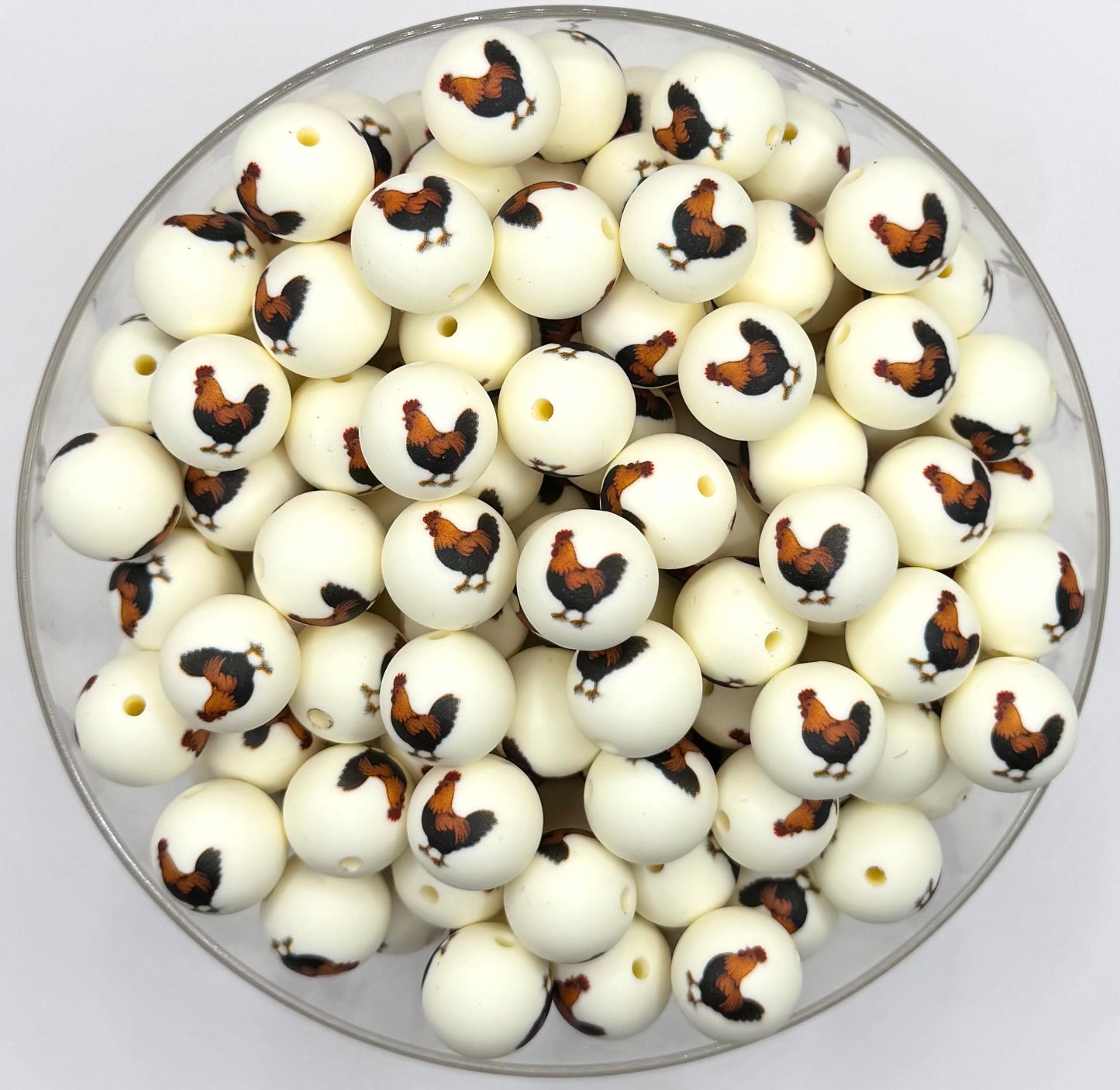 15mm rustic rooster (HBK exclusive) silicone bead