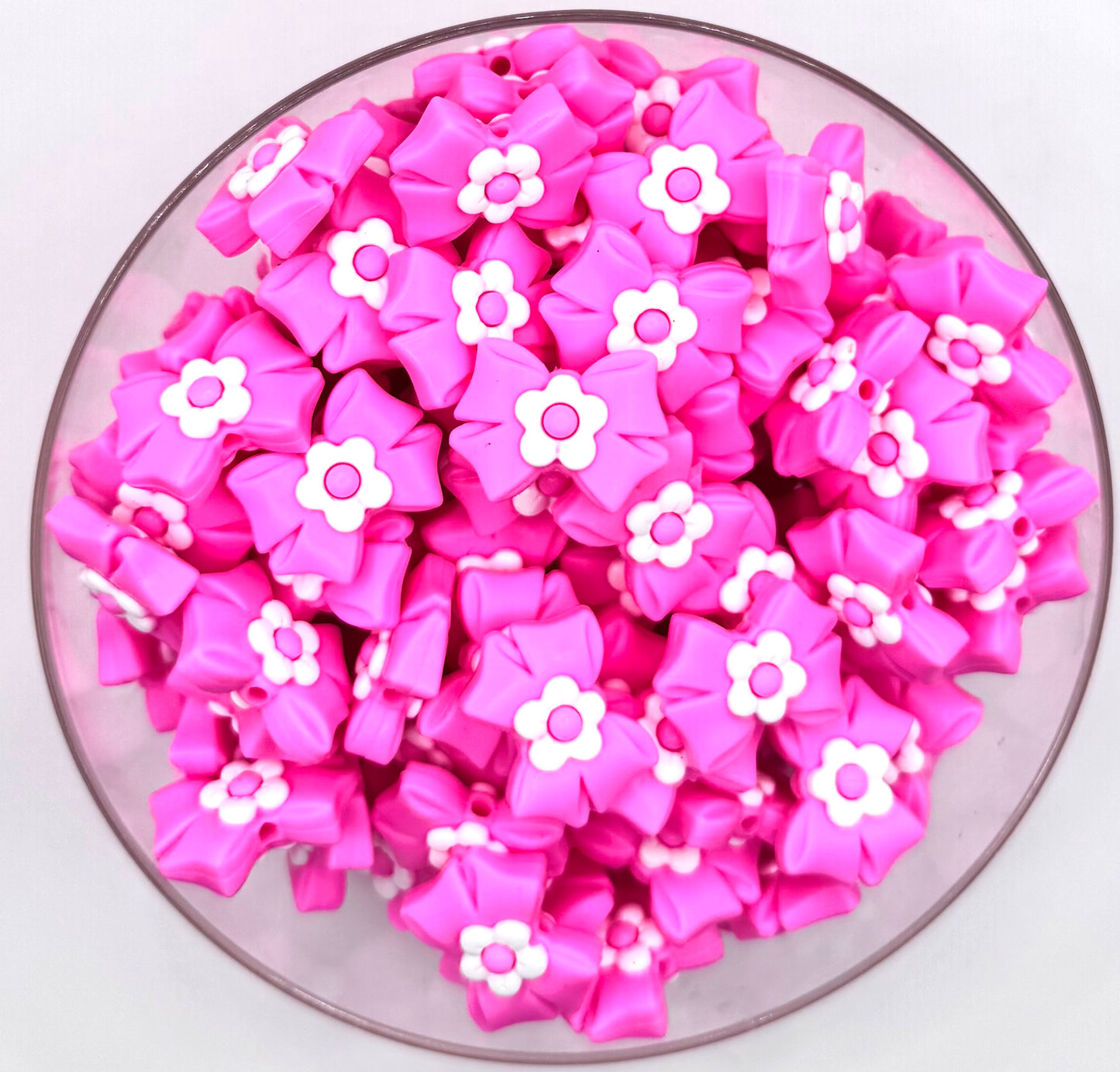 3D mini daisy bow (HBK exclusive) silicone focal bead