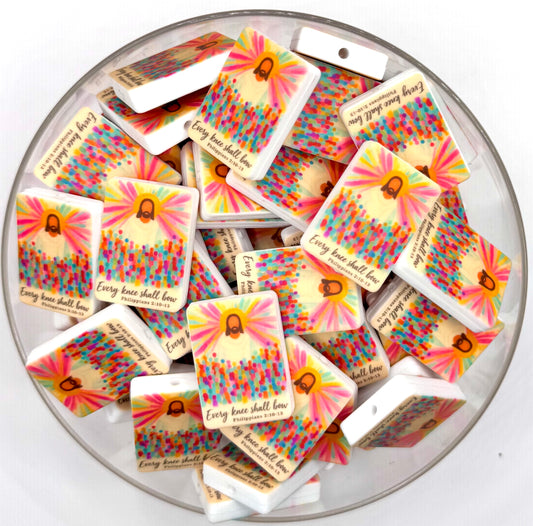 Every knee shall bow (HBK exclusive) silicone focal bead