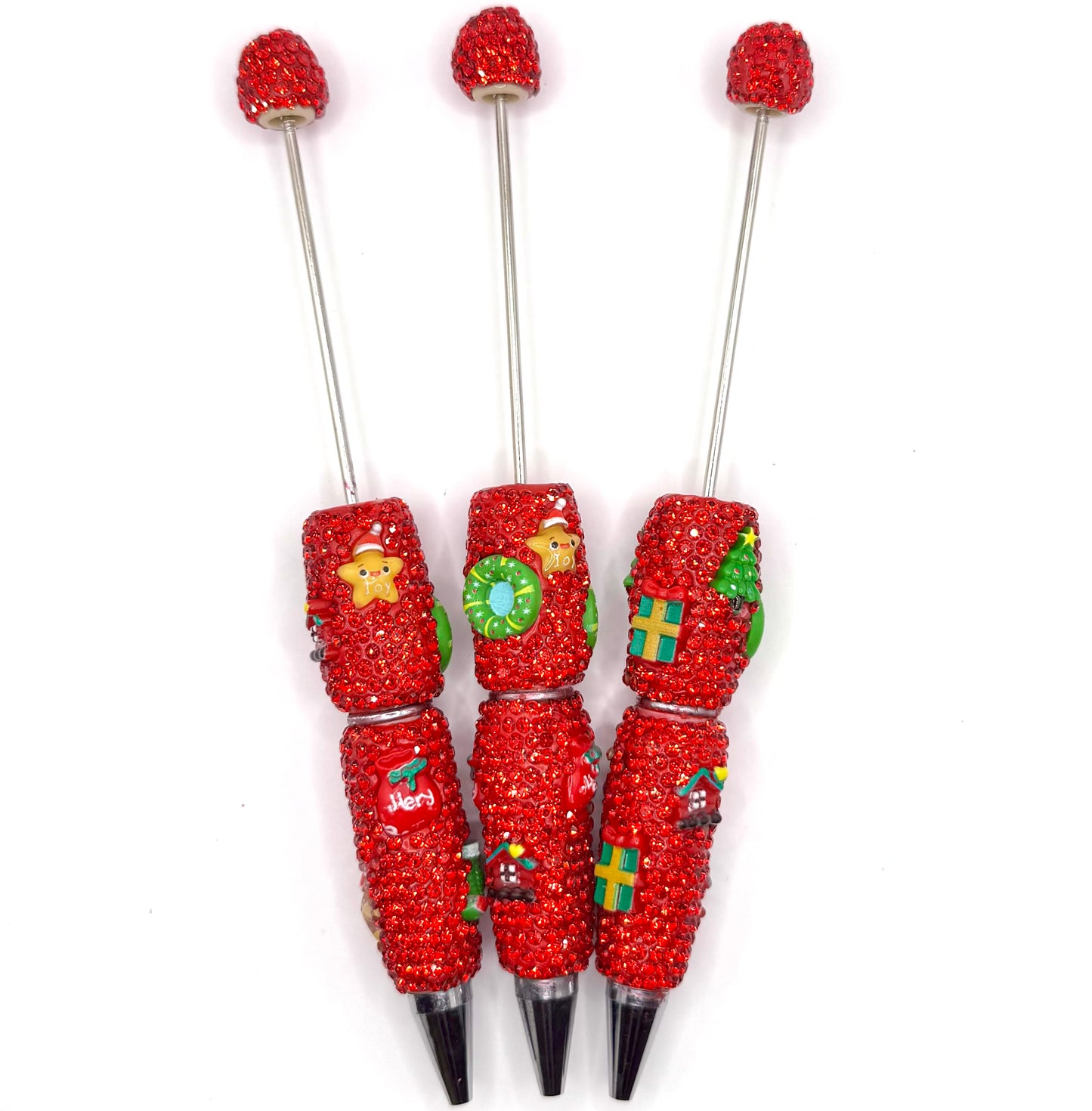 Red diamond Christmas beadbale pen