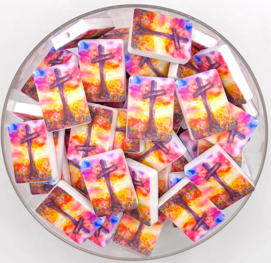 Colorful cross (HBK exclusive) silicone focal bead