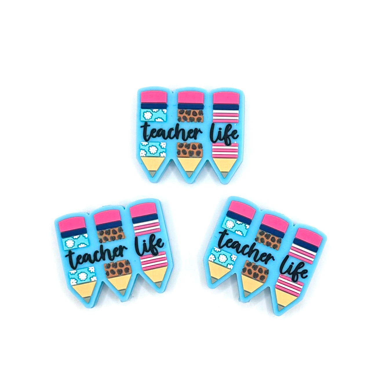 Teacher life silicone focal bead