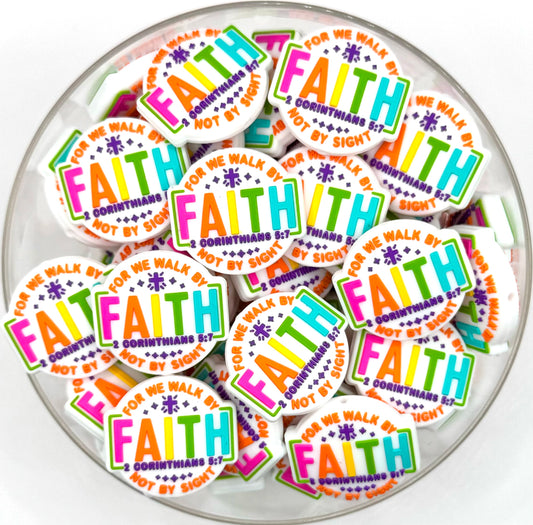 For we walk by faith not by sight silicone focal bead
