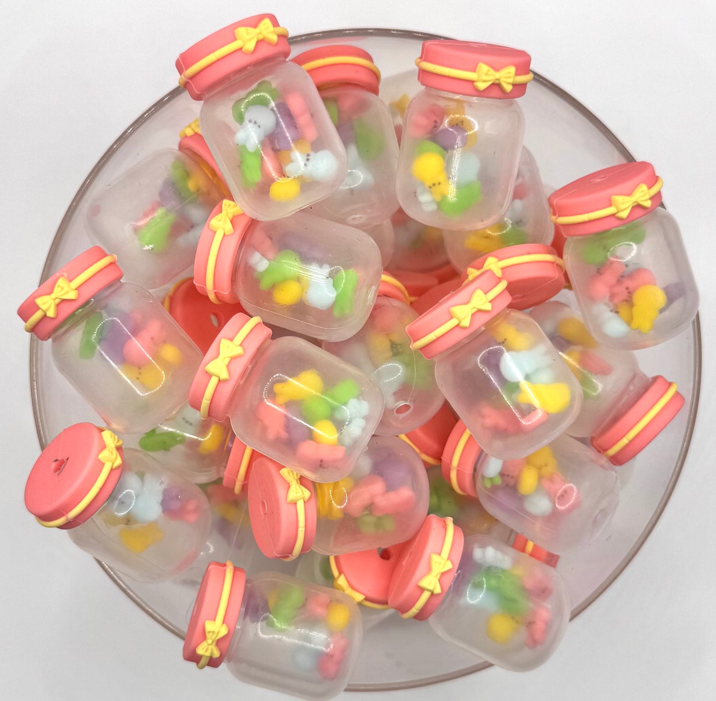 3D Easter bunny jar (HBK exclusive & collab) silicone focal bead