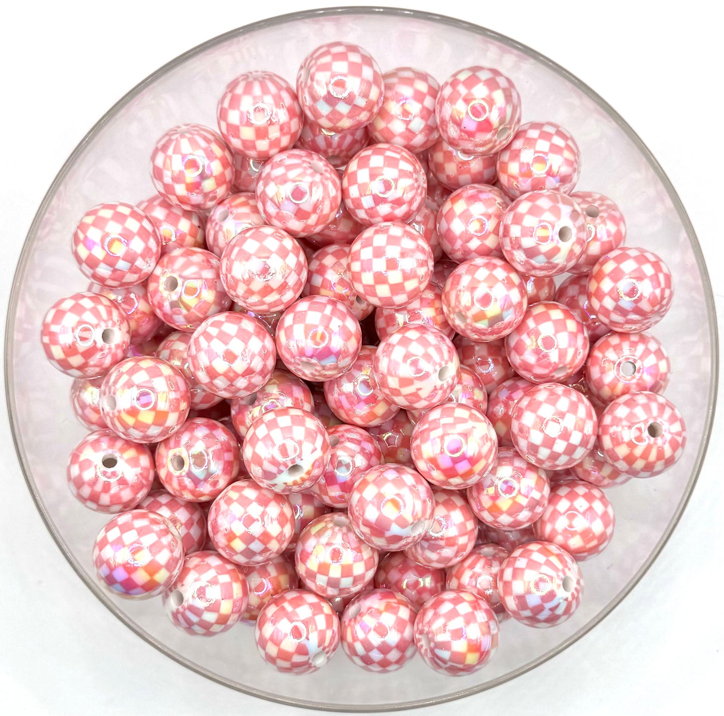 16mm acrylic checkered beads