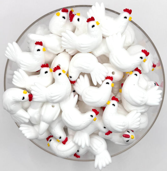 3D hen made for the basket (BASKET SOLD SEPARATELY) HBK exclusive silicone focal bead