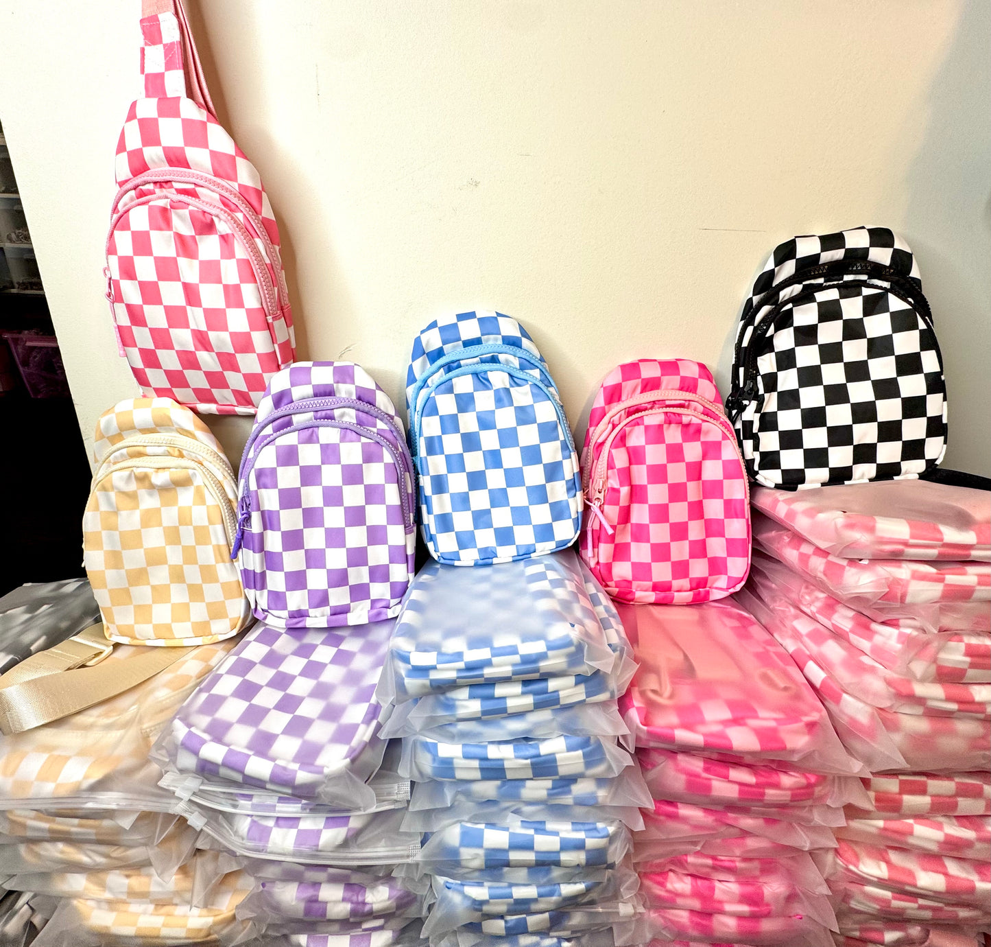 Checkered crossbody bag