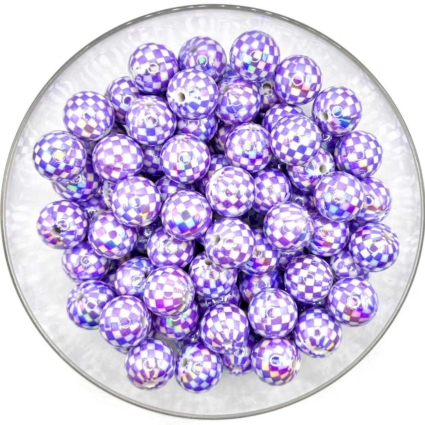 16mm acrylic checkered beads