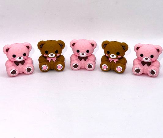 3D vintage teddy bear (HBK exclusive) silicone focal bead