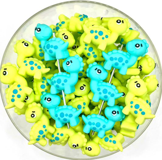 3D Dino’s silicone focal bead