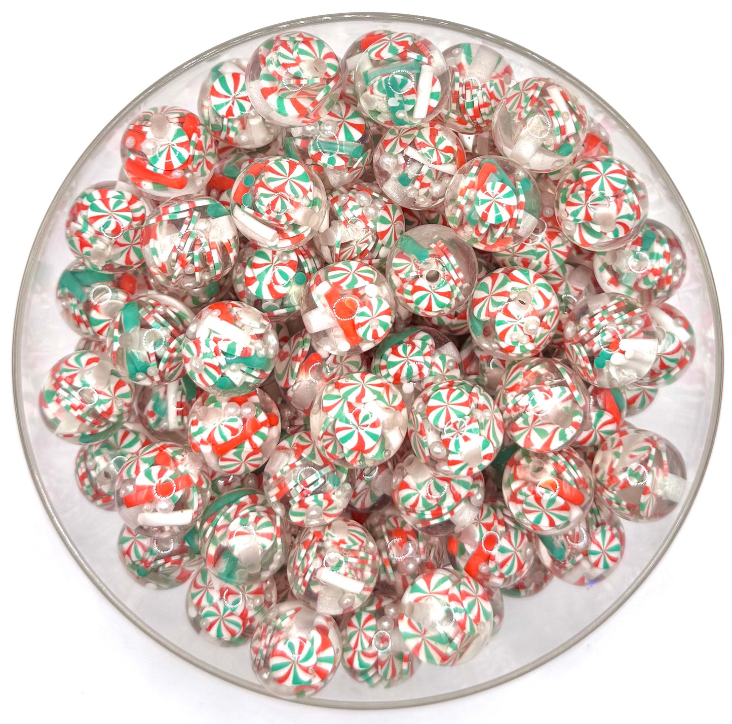 16mm candy mint acrylic fancy bead