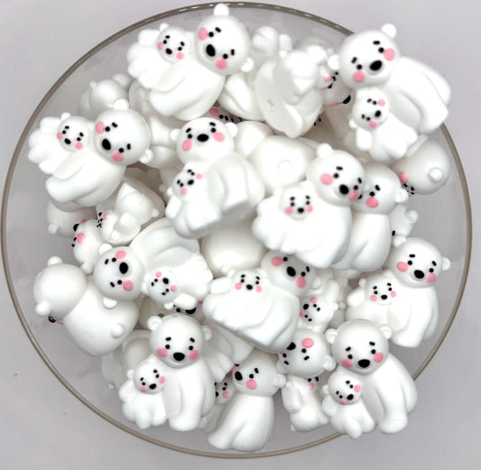 3D mama polar bear and baby ￼