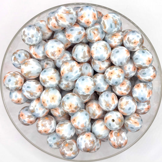 15mm boho water color daisy (HBK exclusive & collab) silicone bead
