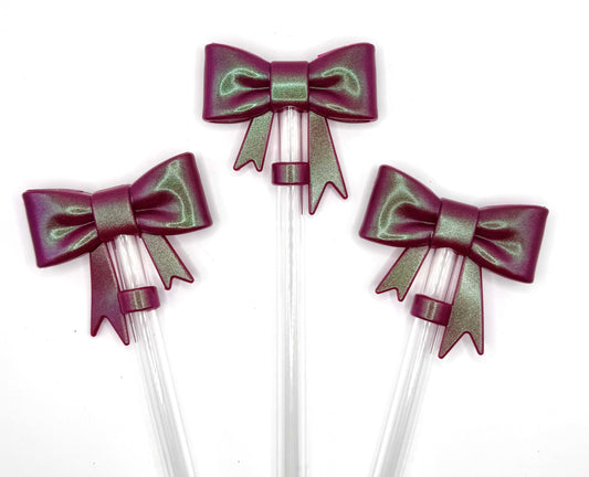 Opal Cranberry silicone straw topper