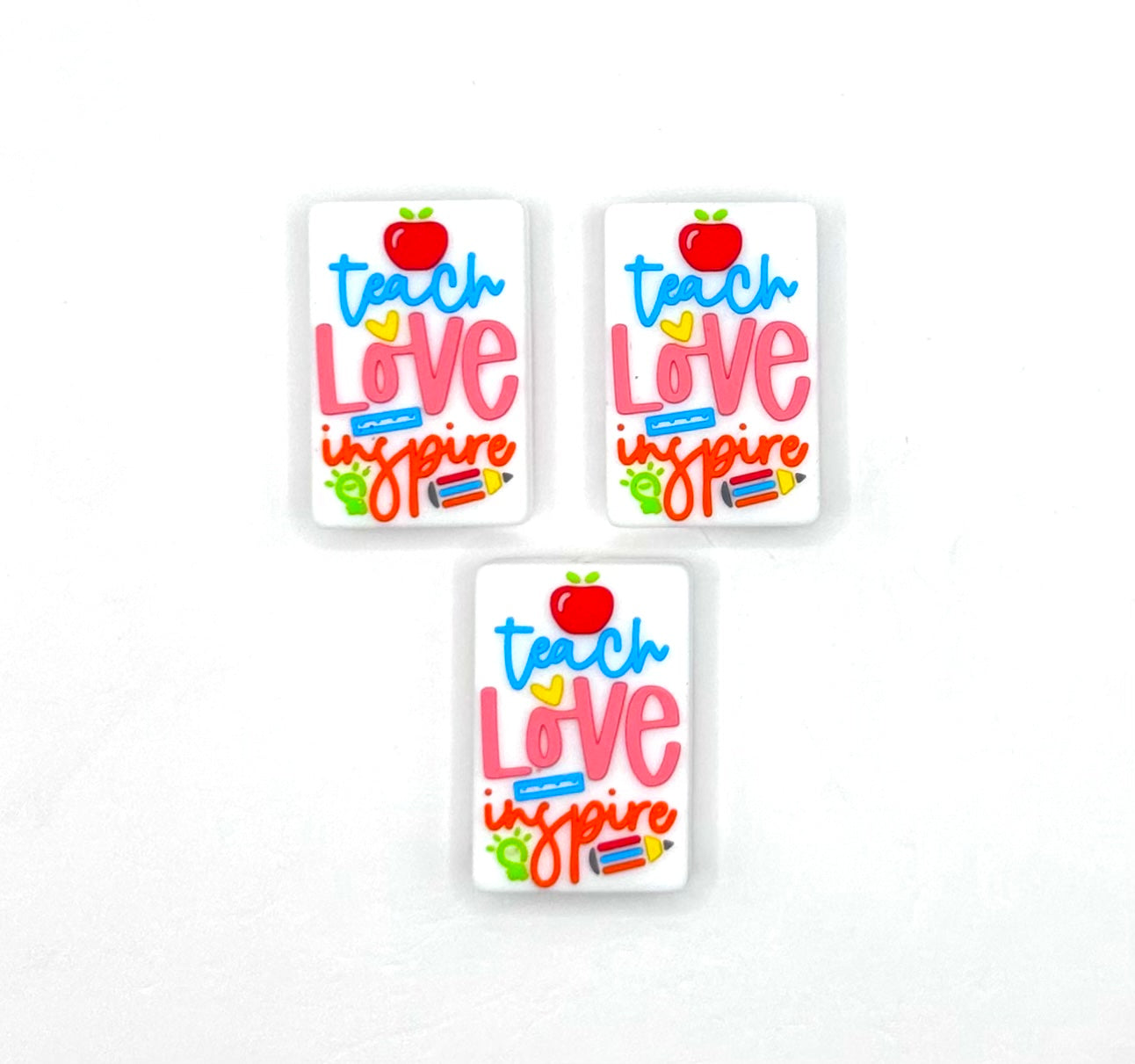 Teach love inspire (custom) silicone focal bead