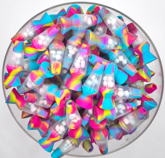 3D rainbow lava lamp (HBK exclusive) silicone focal bead