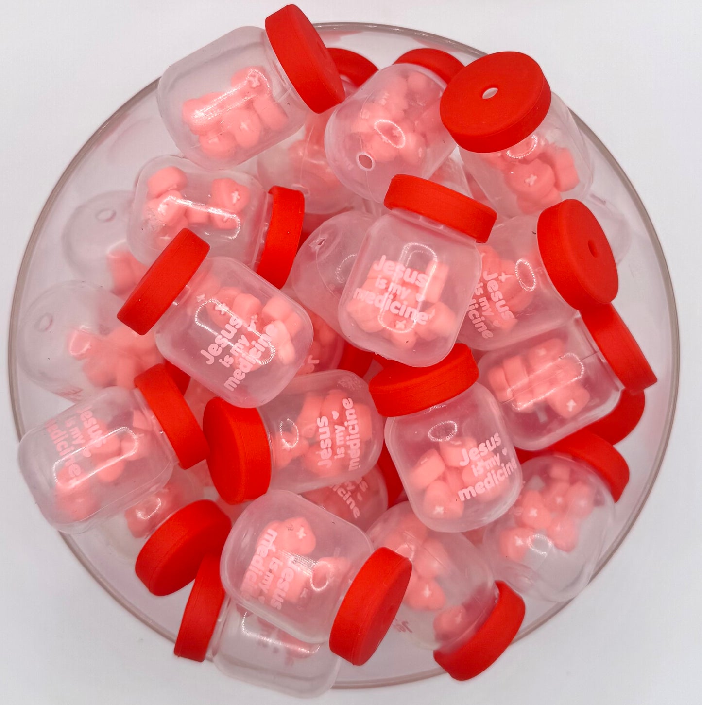 3D Jesus is my medicine jar (HBK exclusive & collab) silicone focal bead