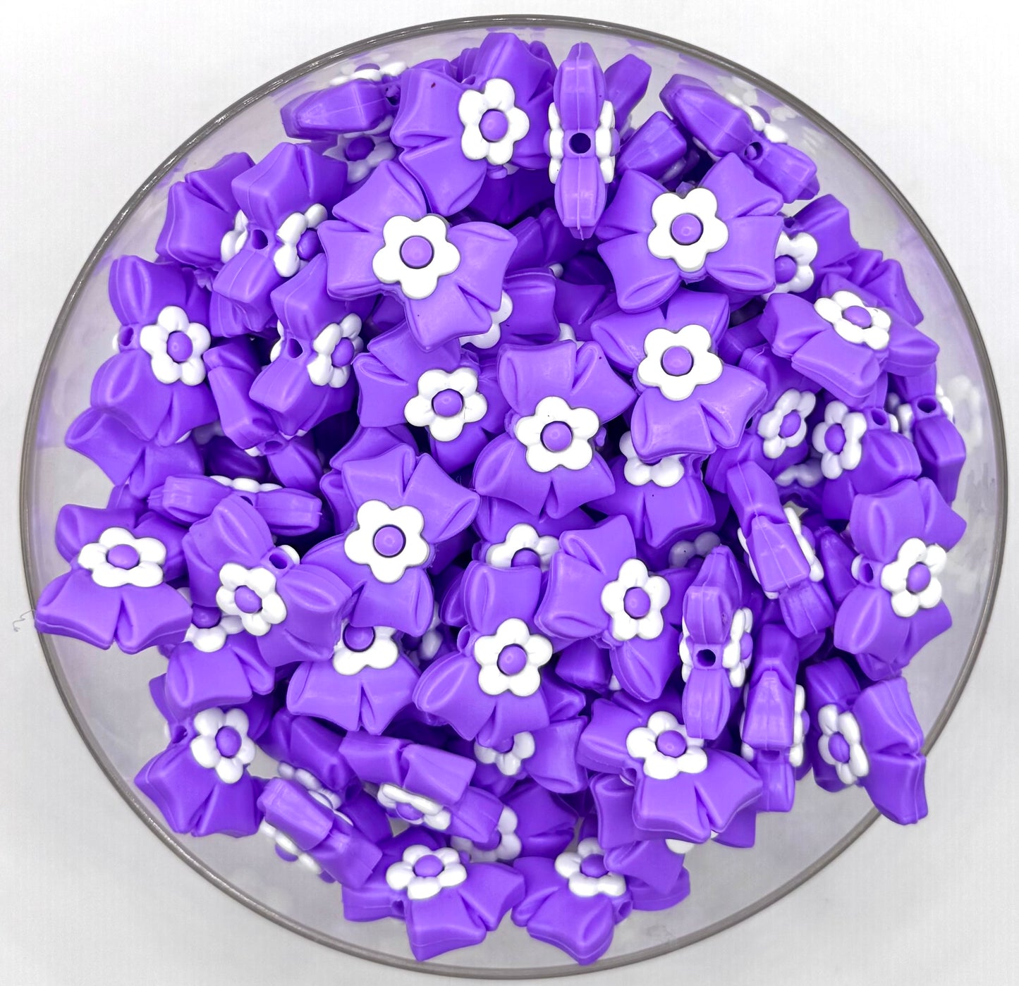 3D mini daisy bow (HBK exclusive) silicone focal bead