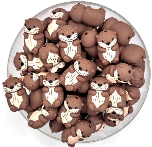 3D Rivers the otter silicone focal bead