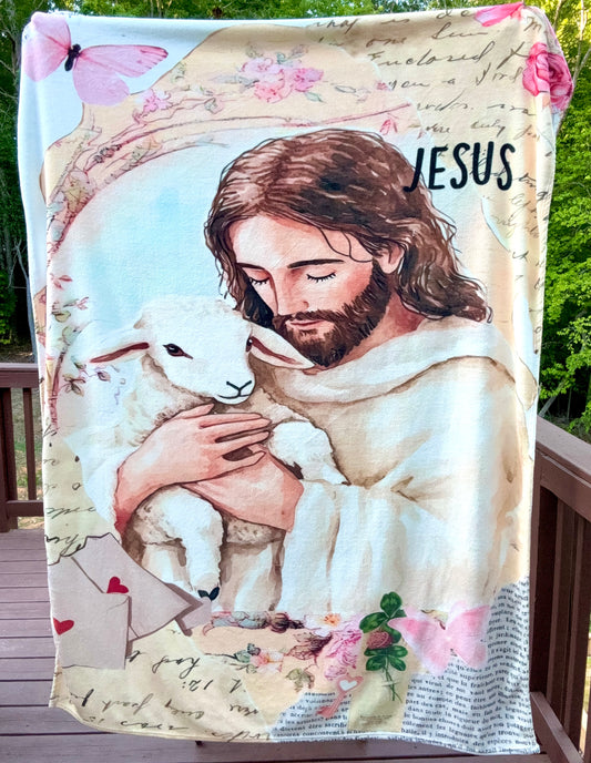 Jesus is the lamb (HBK exclusive) 79x60in fluffy blanket