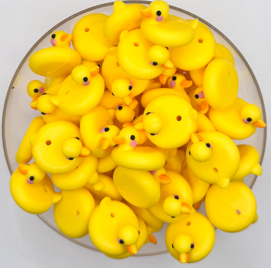 3D rubber duck base/seat silicone focal bead