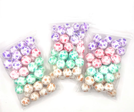 15mm daisy print (HBK exclusive) bead mix (40 beads total)