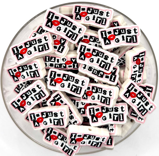 I’m just a girl (HBK exclusive) silicone focal bead