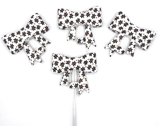 Rustic daisy bow silicone straw topper (HBK exclusive & collab)