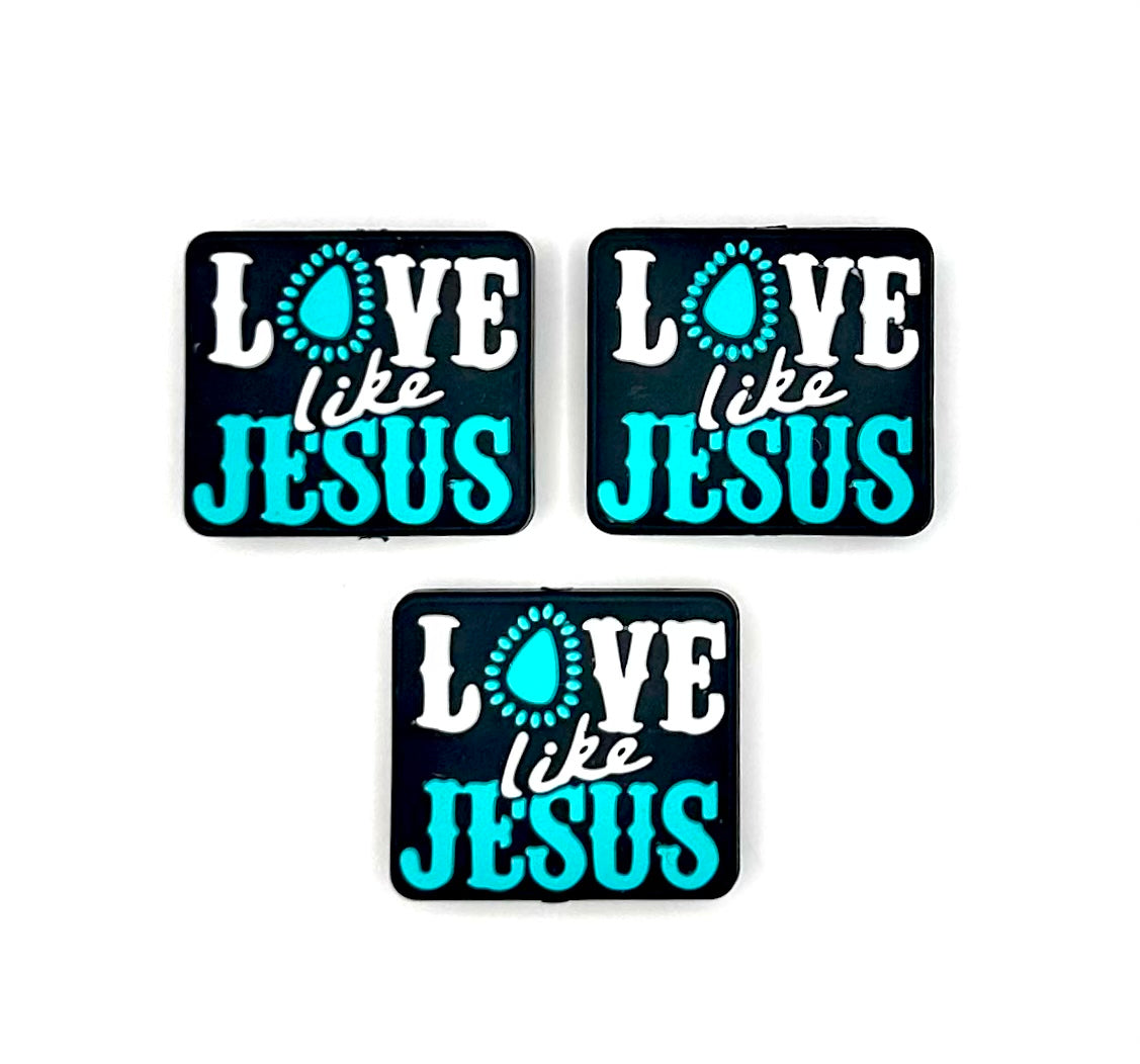 Love like Jesus silicone focal bead