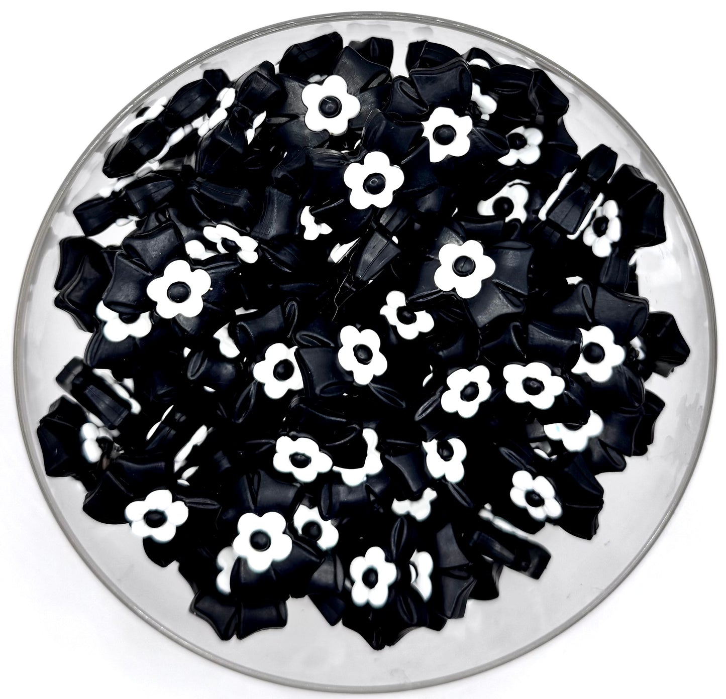 3D mini daisy bow (HBK exclusive) silicone focal bead