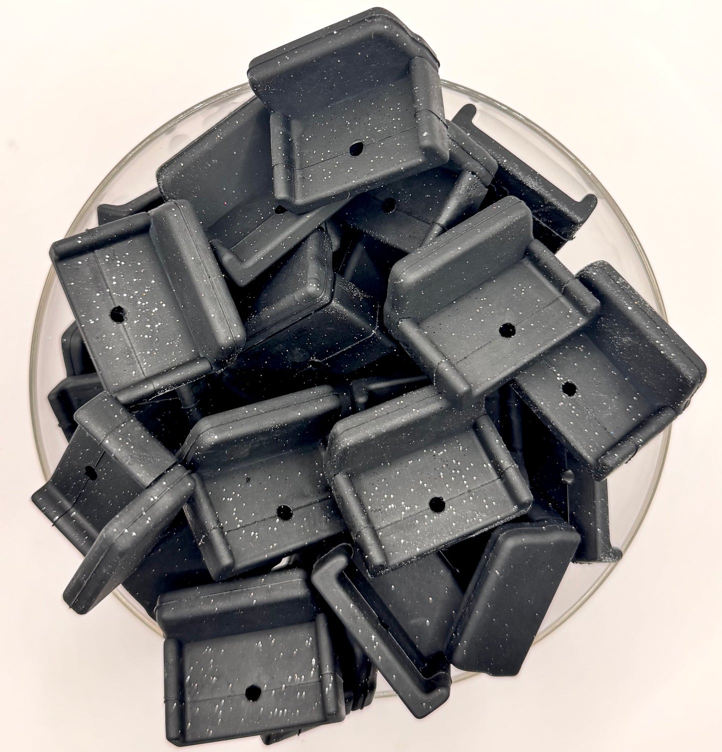 3D black glitter couch (HBK exclusive) silicone focal bead