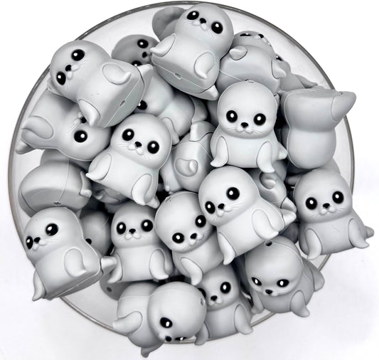 3D Sandy the seal (exclusive) silicone focal bead