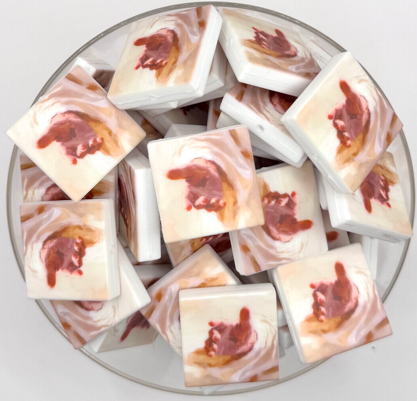 Jesus holding out his hand (HBK exclusive) silicone focal bead