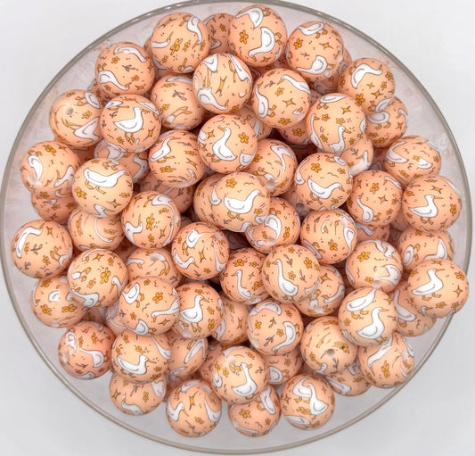 15mm peach goose meadows (HBK exclusive) silicone bead