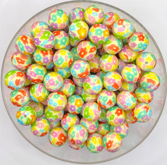 15mm Blond rainbow daisy (HBK exclusive & collab) silicone bead