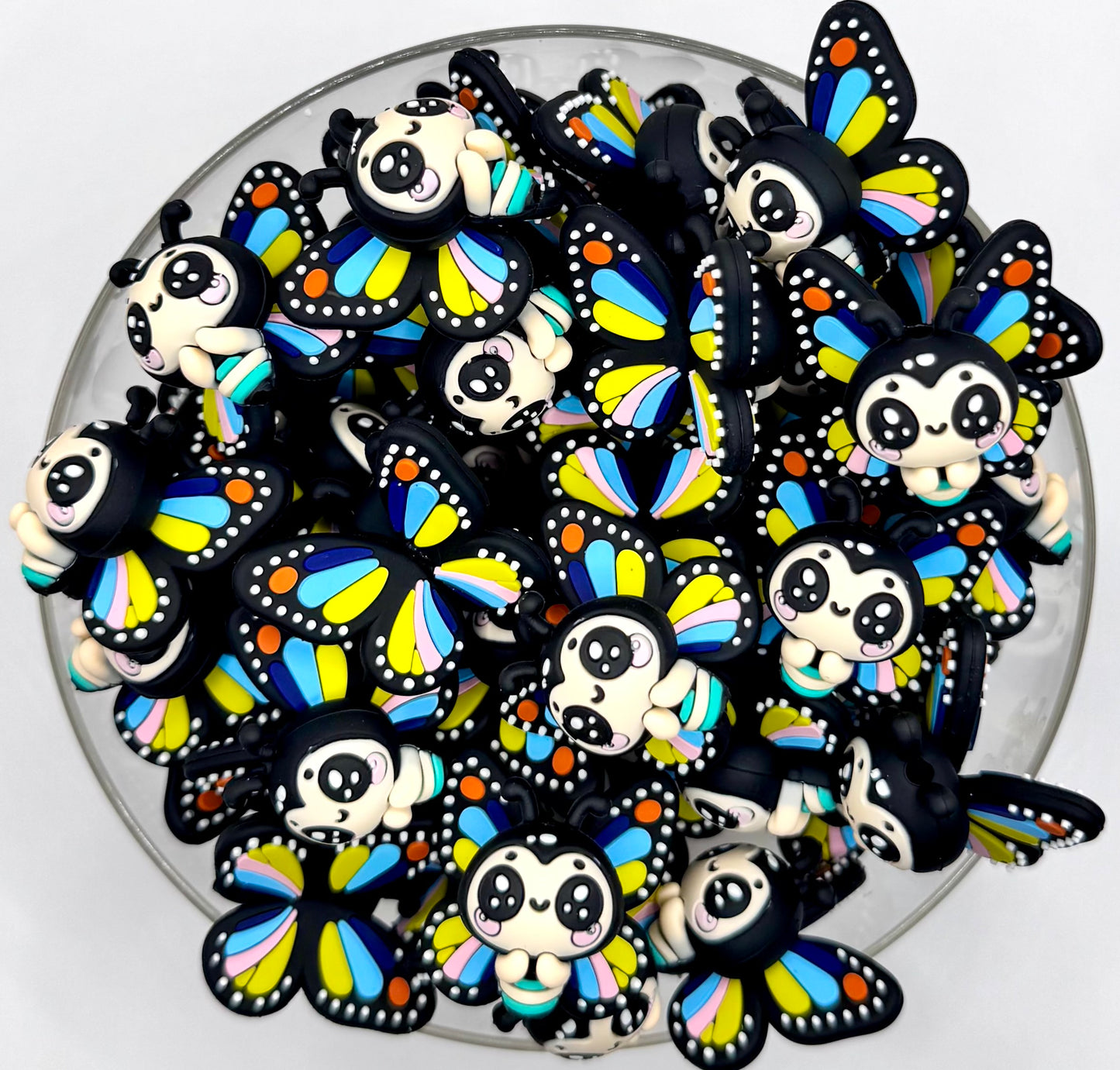 3D butterfly silicone focal bead
