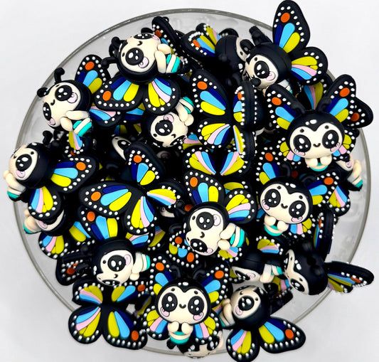 3D butterfly silicone focal bead