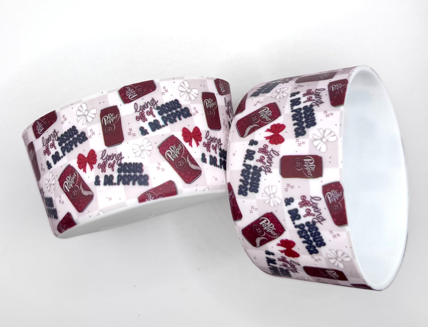 Living off Jesus and Dr Pepper silicone tumbler boot