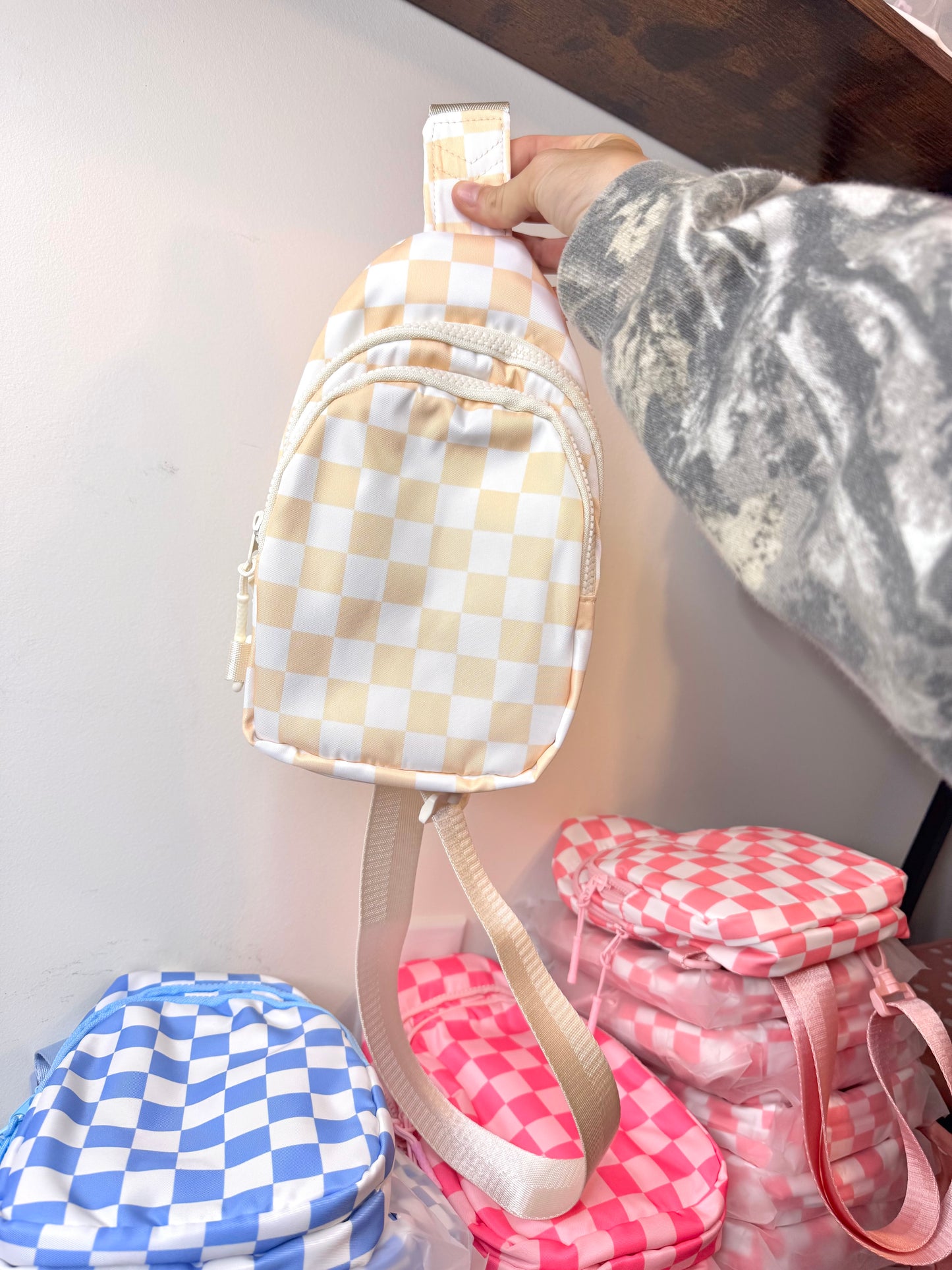 Checkered crossbody bag