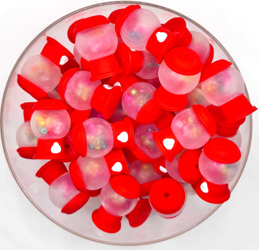 3D red gumball machine (HBK exclusive) silicone focal bead