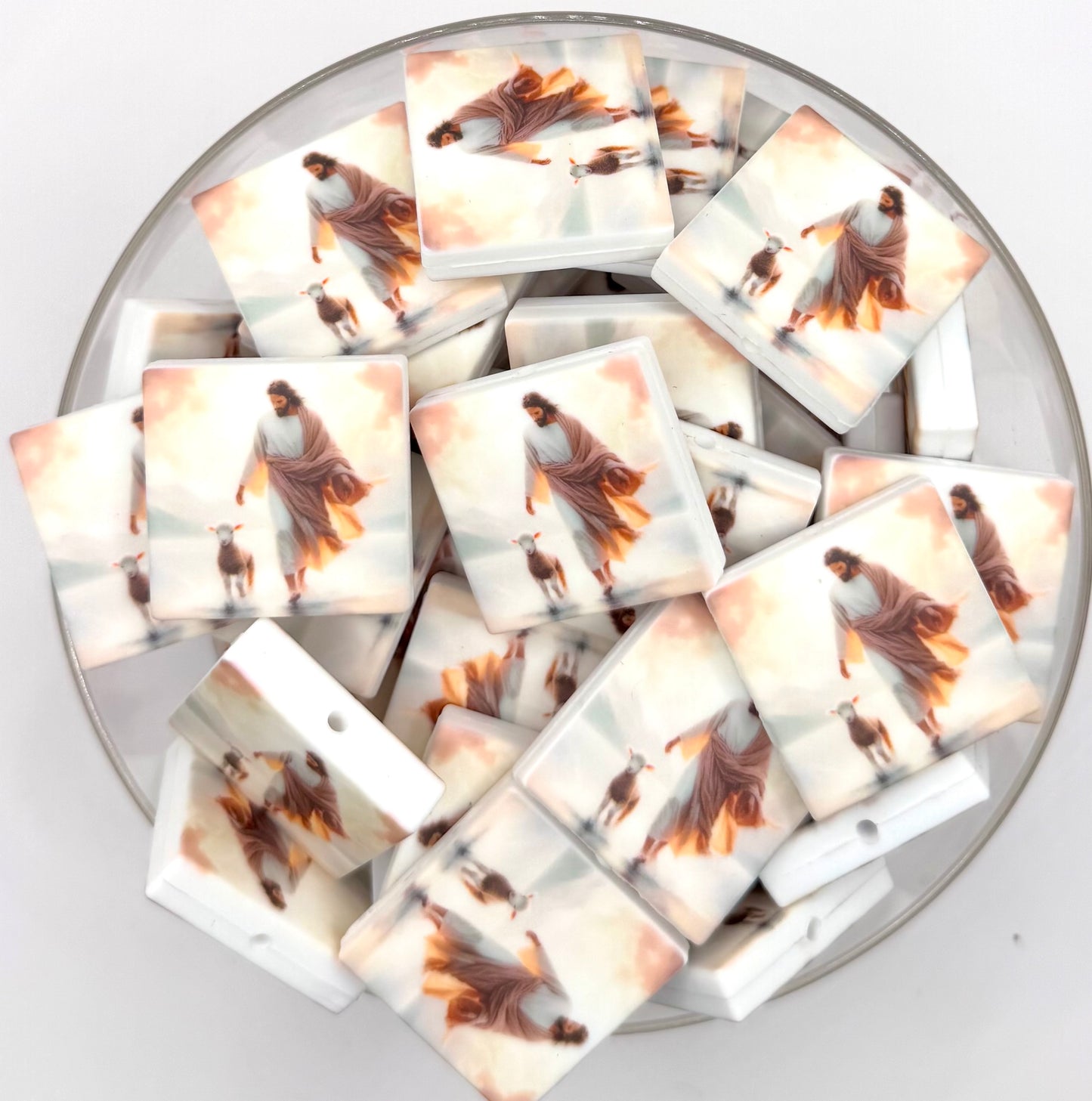 Jesus & the lamb (HBK exclusive) silicone focal bead